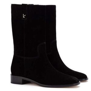 New $430  LARROUDÉ  Women's Barb Boot, Black in Black Suede Size 7